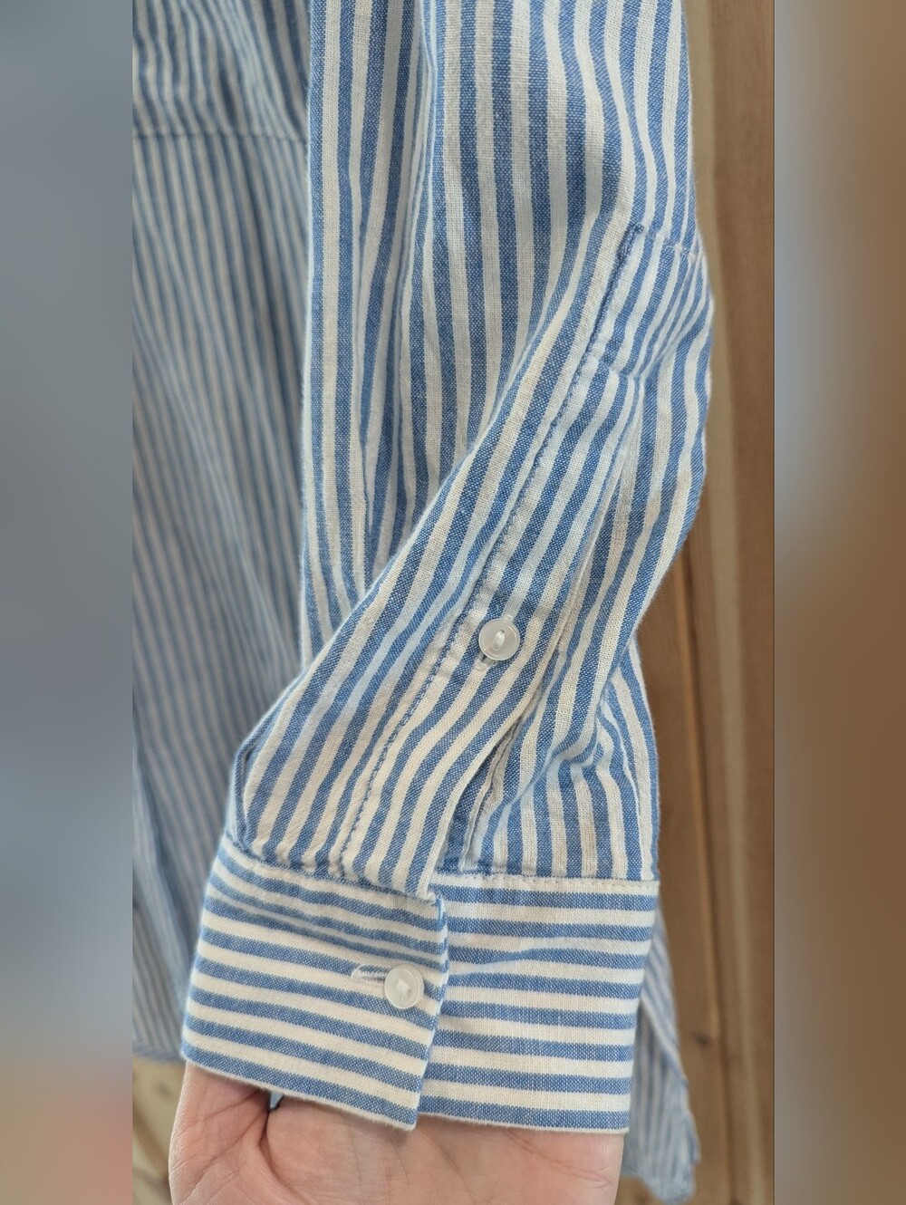 Zara Trafaluc Blue & White Striped Shirt Dress - Picture 6 of 7